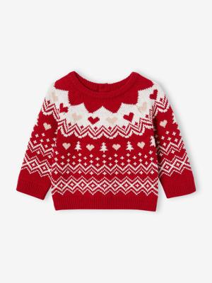 Jacquard meisjestrui voor de kerst rood