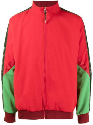 Toga Virilis pull colour block à col zippé - Rouge