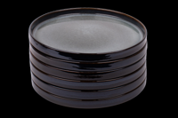 Set van 6 dinerborden - 26 cm - Porto - blauw met groen - recht rand - Portugees stoneware