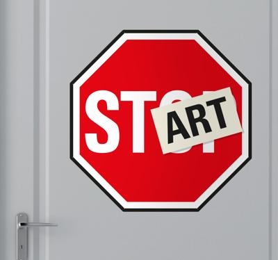 Muursticker Start bord