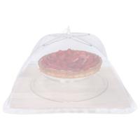 Lunace Vliegenkap/voedselkap tegen insecten - wit - D50 x H30 cm - opvouwbaar - paraplu