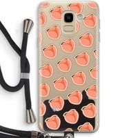 Just peachy: Samsung Galaxy J6 (2018) Transparant Hoesje met koord