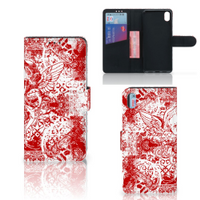 Telefoonhoesje met Naam Xiaomi Redmi 7A Angel Skull Rood