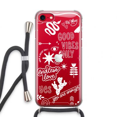 Good vibes: iPhone SE 2020 Transparant Hoesje met koord