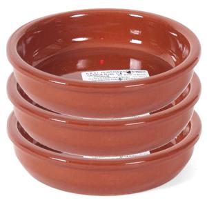 Gerimport Tapas serveer schaaltjes terracotta - 3x - dia 14 cm - creme brulee ovenschaaltjes