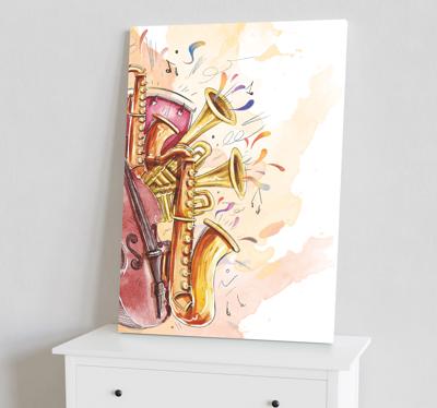 Canvas schilderij muziekinstrumenten