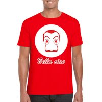 Rood bankovervaller t-shirt voor heren 2XL  -