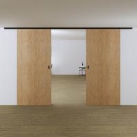 Xperta set 6m rail - Zwart - Plafond opbouw - Dubbele deur - Deurdikte 50-55mm - inbouw manual fix - Set Eindkappen