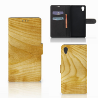 Sony Xperia XA1 Plus Book Style Case Licht Hout - thumbnail
