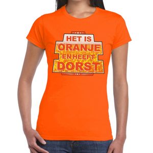 Oranje Het is oranje en heeft dorst t-shirt dames