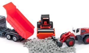 Siku Cadeauset wegenbouw kiepwagen Liebherr-shovel wals beweegbare onderdelen incl. granulaat