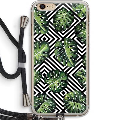 Geometrische jungle: iPhone 6 PLUS / 6S PLUS Transparant Hoesje met koord