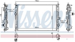 Radiateur NISSENS, u.a. für Peugeot, Opel, Vauxhall, Citroën