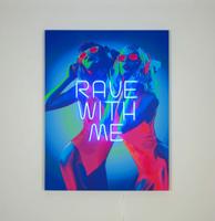Muurschilderij (LED Neon) - Rave With Me