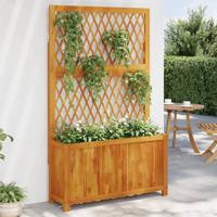 Plantenbak met latwerk 100x32x165 cm massief acaciahout