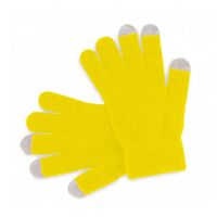 Touchscreen smartphone handschoenen geel voor volwassenen - thumbnail
