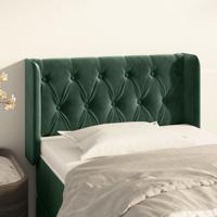 Hoofdbord met randen 83x16x78/88 cm fluweel donkergroen