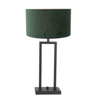 Steinhauer Zwarte tafellampStanger met groen velvet - 8212ZW