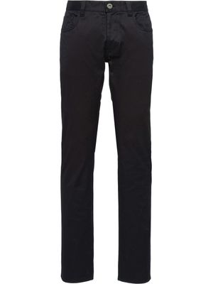 Prada jean droit à coupe cinq poches - Noir