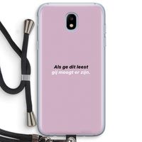 gij moogt er zijn: Samsung Galaxy J5 (2017) Transparant Hoesje met koord