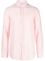 Brunello Cucinelli chemise rayée à col italien - Orange