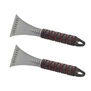 2x stuks kunststof ijskrabber grijs met softgrip handvat 27 cm