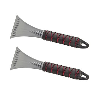 2x stuks kunststof ijskrabber grijs met softgrip handvat 27 cm