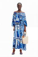 Lange jurk arty ansichtkaarten Stella Jean - BLUE - M