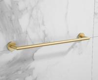 Handdoek houder Brass | Wandmontage | 60 cm | Enkel houder | Messing mat goud geborsteld