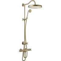 Regendouche set Tres Clasic | Opbouw | Thermostaatkraan | 2-weg | Vintage | Messing mat