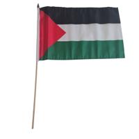 Vlag Palestina handvlag op stok - 30 x 45 cm - Landen thema versiering - supporters Vlag Palestina handvlag op stok - 30 x 45 cm - Landen thema versiering - supporters