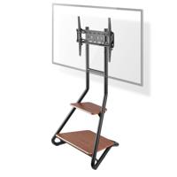 Nedis TV Vloerstandaard | 37 - 75 " | Maximaal schermgewicht: 40 kg | Bauhaus Design | Aanpasbare vooraf ingestelde hoogtes | MDF / Staal | Bruin /