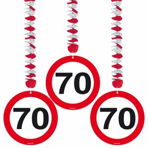 Hangdecoratie verkeersbord &apos;70&apos;