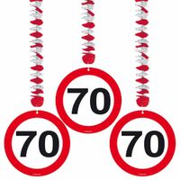 Hangdecoratie verkeersbord &apos;70&apos;