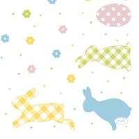 Paas thema servetten Bunnies and Eggs - 20x - pasen print - 24 x 24 cm - feestservetten - Paasontbij