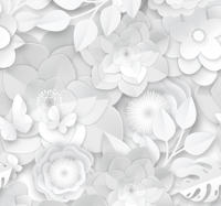 3d behang steen 3d witte bloemen