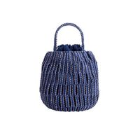 Mango geknoopte bucketbag blauw - thumbnail