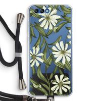 Wit bloemenpatroon: Honor 10 Transparant Hoesje met koord