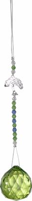 Ophangkristal Cut Glass Bead Tree of Life Green - Model 2