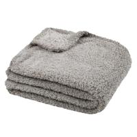 Stof Textiles Plaid/bankdeken Montreal - grijs - 130 x 160 cm - polyester - 1 persoons