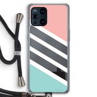 Strepen pastel: Oppo Find X3 Pro Transparant Hoesje met koord