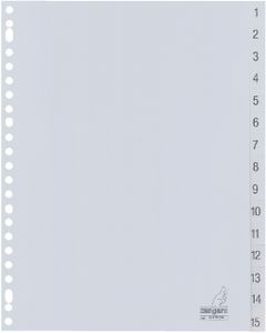 Tabbladen Kangaro 23-gaats G415CM 1-15 genummerd grijs PP