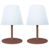 Set van 2 draadloze tafellampen - LUMISKY - TWINS - Terracota - H16 cm - LED