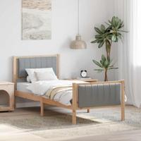 Bedframe Bruin en lichtgrijs 80 x 200 cm Massief grenenhout