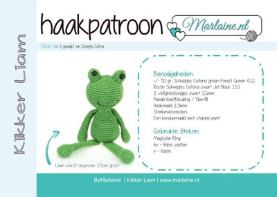 Patroonboekje Kikker Liam Patroonboekje Kikker Liam