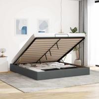 Bedframe zonder matras 200x200 cm stof donkergrijs