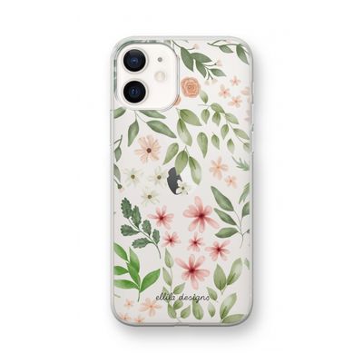 Botanical sweet flower heaven: iPhone 12 mini Transparant Hoesje