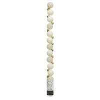 Decoris Mini kerstballen - 14x- wol wit - D3 cm - kunststof