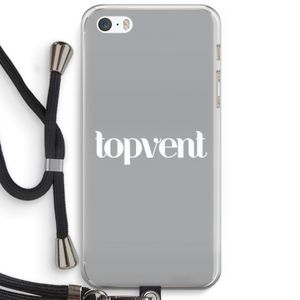 Topvent Grijs Wit: iPhone 5 / 5S / SE Transparant Hoesje met koord