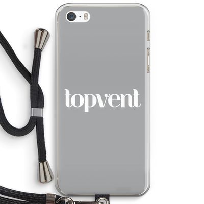 Topvent Grijs Wit: iPhone 5 / 5S / SE Transparant Hoesje met koord